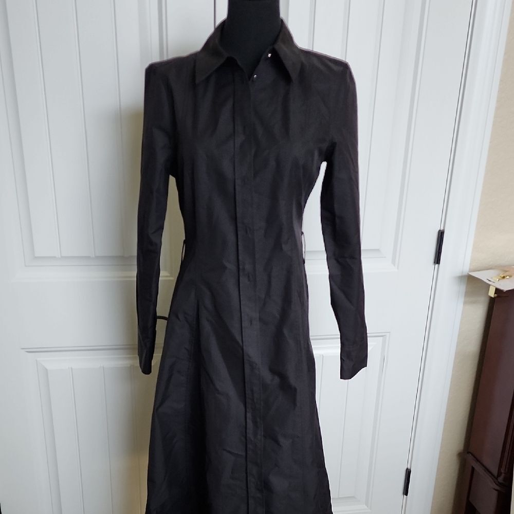 Zara Black Long Sleeve Maxi Shirt Dress